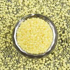 Желтый 12/0 стакан бисер, прозрачный внутри цвета блеск, круглое отверстие, круглые, желтые, 12/0, 2~2.5x1.5~2 мм, отверстия: 0.8 мм, около 30000 шт / мешок