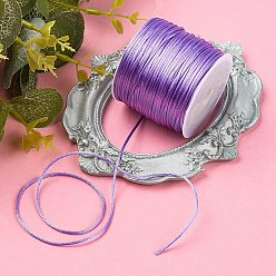 Lilac Nylon Cord, Satin Rattail Cord, for Beading Jewelry Making, Chinese Knotting, Lilac, 1mm, about 32.8 yards(30m)/roll