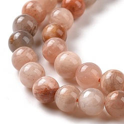 Sunstone Round Natural Sunstone Beads Strands, 6mm, Hole: 1mm, about 62pcs/strand, 15.4 inch