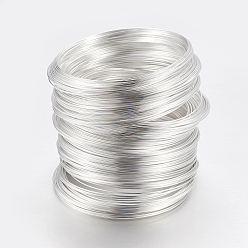 Silver Carbon Steel Memory Wire, for Bracelet Making, Silver, 0.6mm(22 Gauge), 55mm, 2300 circles/1000g