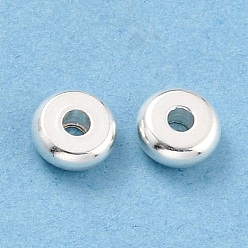 Silver 304 Stainless Steel Spacer Beads, Flat Round, Silver, 6x2.5mm, Hole: 1.8mm