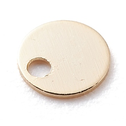 Real 24K Gold Plated Brass Charms, Flat Round, Real 24K Gold Plated, 4x0.2mm, Hole: 0.9mm