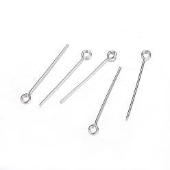 Stainless Steel Color 304 Stainless Steel Eye Pin, Stainless Steel Color, 21x0.6mm, Hole: 2mm