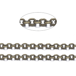 Antique Bronze Brass Cable Chains, Soldered, with Spool, Oval, Cadmium Free & Nickel Free & Lead Free, Long-Lasting Plated, Antique Bronze, 2x1.5x0.35mm, about 301.83 Feet(92m)/roll