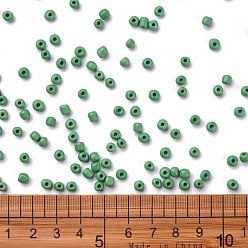 Vert Pâle Perles de rocaille en verre, opaque graine de couleurs, petites perles artisanales pour la fabrication de bijoux bricolage, ronde, vert pale, 4mm, Trou: 1.5 mm, environ 4500 pcs / livre