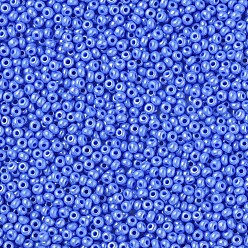 Васильковый 11/0 чешский непрозрачный стеклянный бисер, lustered, круглые, васильковый, 2.2x1.5 мм, отверстие : 0.7 мм, о 500 г / мешок