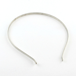 Platinum Hair Accessories Iron Hair Band Findings, Platinum, 120~125mm