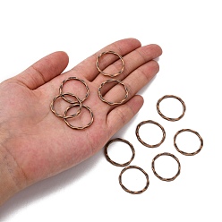 Red Copper Tibetan Style Linking Rings, Circle Frames, Cadmium Free & Nickel Free & Lead Free, Red Copper Color, 22x1.5mm, about 18.5mm inner diameter
