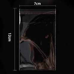 Clear OPP Cellophane Bags, Small Jewelry Storage Bags, Self-Adhesive Sealing Bags, Rectangle, Clear, 12x7cm, Unilateral Thickness: 0.035mm, Inner Measure: 9.5x7cm