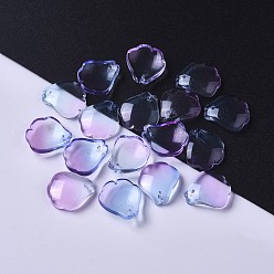 Medium Purple Baking Paint Glass Beads, Petal, Two Tone, Medium Purple, 15.5x14.5x4mm, Hole: 1mm