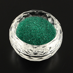 Sea Green Transparent DIY 3D Nail Art Decoration Mini Glass Beads, Tiny Caviar Nail Beads, Sea Green, 0.6~0.8mm, about 450g/bag