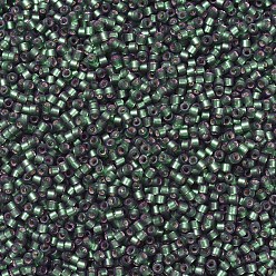 (DB0690) Dyed Semi-Frosted Silver Lined Leaf Green MIYUKI Delica Beads, Cylinder, Japanese Seed Beads, 11/0, (DB0690) Dyed Semi-Frosted Silver Lined Leaf Green, 1.3x1.6mm, Hole: 0.8mm, about 20000pcs/bag, 100g/bag
