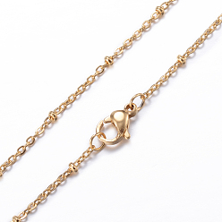 Golden 304 Stainless Steel Cable Chain Necklaces, with Lobster Claw Clasps, Golden, 17.91 inch(45.5cm), 1.5mm