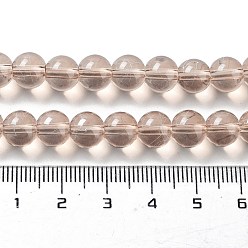 Navajo White Drawbench Transparent Glass Beads Strands, Spray Painted, Round, Navajo White, 8mm, Hole: 1.3~1.6mm, 31.4 inch