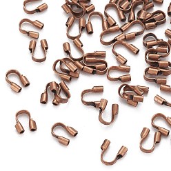 Red Copper Brass Wire Guardian and Protectors, Red Copper Color, about 4mm wide, 5mm long, 1mm thick, hole: 0.5mm