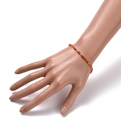 Carnelian Mini Natural Carnelian Beaded Stretch Bracelets, for Women Girls, Inner Diameter: 2-1/8 inch(5.4cm)