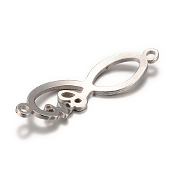 Stainless Steel Color 201 Stainless Steel Links connectors, Infinity, Stainless Steel Color, 31.5x9x1mm, Hole: 1mm