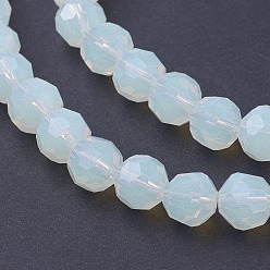 Opalite Opalite Beads Strands, Faceted Round, 8mm, Hole: 1mm, about 70~72pcs/strand, 22.6 inch