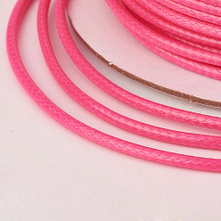 Deep Pink Eco-Friendly Korean Waxed Polyester Cord, Deep Pink, 0.5mm, about 169.51~174.98 Yards(155~160m)/Roll