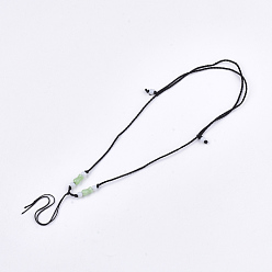 Noir Création de collier de cordon en nylon, perles de verre, noir, 11.8 pouces ~ 25.1 pouces (30~64 cm), 1.5mm