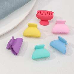 Triangle Plastic Claw Hair Clip, Macaron Color Hair Accessories for Girls or Women, Triangle Pattern, 17x28mm, 6pcs/set