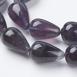 Amethyst Natural Amethyst Beads Strands, teardrop, 16x10.5mm, Hole: 1.2mm, about 25pcs/strand, 15.3 inch(39cm)