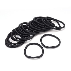 Black Girl's Hair Accessories, Nylon Thread Elastic Fiber Hair Ties, Ponytail Holder, Black, 44mm
