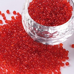 Красный Бисер из стекла , прозрачный, круглые, красные, 12/0, 2 мм, Отверстие: 1 мм, о 30000 бисер / фунт