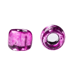 (2214) Silver Lined Hot Pink Toho perles de rocaille rondes, perles de rocaille japonais, (2214) rose vif doublé d'argent, 8/0, 3mm, Trou: 1mm, à propos 222pcs / bouteille, 10 g / bouteille
