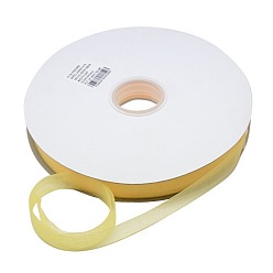 Champagne Yellow Polyester Organza Ribbon, Champagne Yellow, 3/8 inch(9mm), 200yards/roll(182.88m/roll)