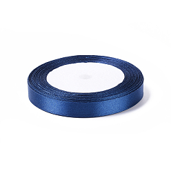 Dark Blue Single Face Satin Ribbon, Polyester Ribbon, Dark Blue, about 1/2 inch(12mm)  wide, 25 yards/roll(22.86m/roll), 250yards/group(228.6m/group), 10rolls/group