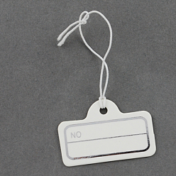 White Paper Price Cards, Can be tied on the products, Rectangle, White, 31x21x0.5mm