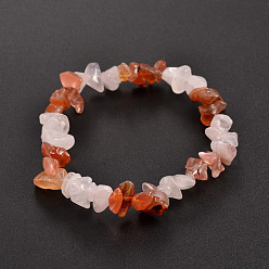 Carnelian Chips Gemstone Beaded Stretch Bracelets, Red Agate, 50mm