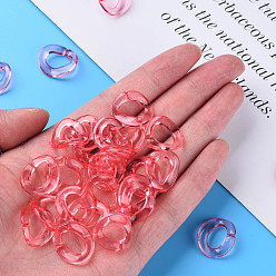Mixed Color Transparent Acrylic Linking Rings, Quick Link Connectors, for Cable Chains Making, Twisted Oval, Mixed Color, 19x16.5x2.5mm, Inner Diameter: 7x11mm, about 1060pcs/500g