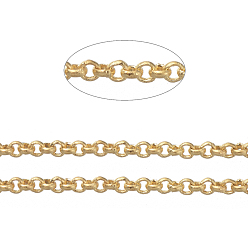 Golden Brass Rolo Chains, Belcher Chains, Soldered, Long-Lasting Plated, with Spool, Cadmium Free & Nickel Free & Lead Free, Golden, 1x0.4mm, about 92m/roll