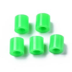 Lime Green PE Fuse Beads, DIY Melty Beads, Tube, Lime Green, 5x5mm, Hole: 3mm, about 8000pcs/500g