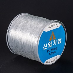 Clear Korean Round Crystal Elastic Stretch Thread, for Bracelets Gemstone Jewelry Making Beading Craft, Clear, 1mm, about 109.36 yards(100m)/roll