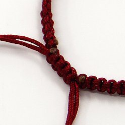 Темно-Красный Плетеные шнур нейлона для поделок браслет решений, темно-красный, 145~155x5x2 мм, отверстие : 2~4 мм