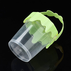 Бледно-Зеленый Контейнеры для хранения пластиковых шариков из полистирола, с крышкой, бочкообразные формы, бледно-зеленый, 8x8.6 см, отверстие : 41x83 мм, Отсек: 74x80 мм