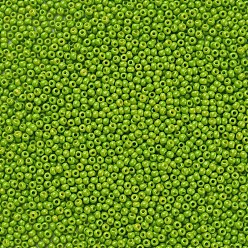 Yellow Green 11/0 Grade A Round Glass Seed Beads, Baking Paint, Yellow Green, 2.3x1.5mm, Hole: 1mm, about 48500pcs/pound