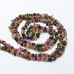 Colorful Natural Tourmaline Beads Strands, Chip, Grade A, Colorful, 4~13x3~13x1~4mm, Hole: 0.4mm, about 32~32.5 inch