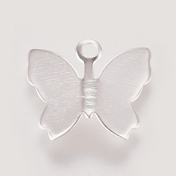 Серебро Латунные филигранные подвески, бабочки прелести, серебряный цвет гальваническим, 11x13.5x3 мм, отверстие : 1.5 мм