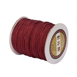Dark Red Nylon Thread, Round, Chinese Knotting Cord, Beading String, for Bracelet Making, Dark Red, 1.5mm, about 140yards/roll