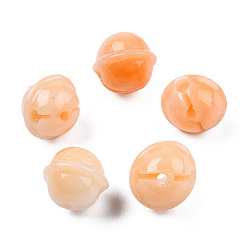 Sandy Brown Synthetic Coral Beads, Dyed, Two Tone, Bell, Sandy Brown, 9.5x10.5x10mm, Hole: 1.4mm