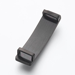 Gunmetal 304 Stainless Steel Slide Charms, Rectangle, Gunmetal, 38x10x6mm, Hole: 3x8mm