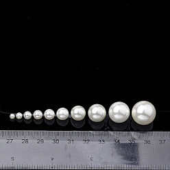 Beige Perles de verre écologiques, haut lustre, Grade a, pas de trou / rond non percé, beige, 16mm