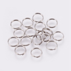 Stainless Steel Color 304 Stainless Steel Split Rings, Double Loops Jump Rings, Stainless Steel Color, 7x0.6mm, about 6.4mm inner diameter, 5000pcs/bag