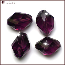 Purple Imitation Austrian Crystal Beads, Grade AAA, Faceted, Bicone, Purple, 6x8mm, Hole: 0.7~0.9mm