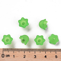 Зеленый лайм Прозрачные акриловые шарики, Цветок тюльпана, ландыш, матовые, зеленый лайм, 10x6 мм, отверстие : 1.5 мм, Около 2100 шт / 500 г