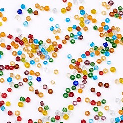 Mixed Color 8/0 Glass Seed Beads, Transparent, Round, Mixed Color, 2.5~3x2~3mm, Hole: 1mm, about 10000pcs/pound